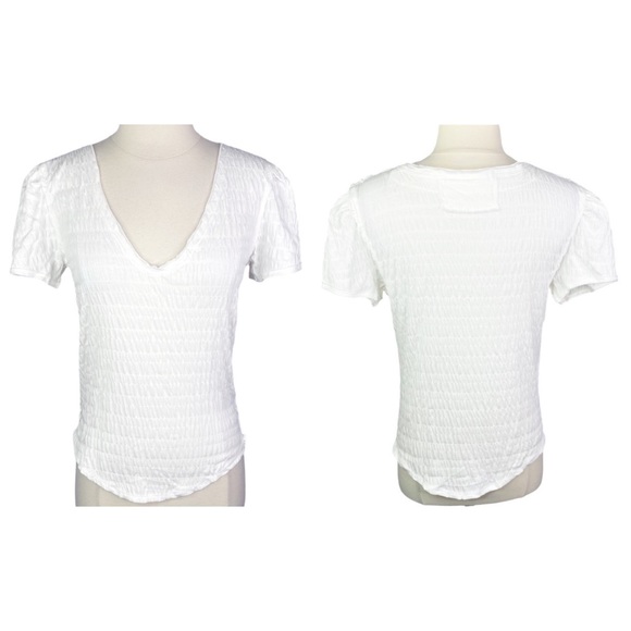 Free People Sugar Cube White Smocked Top - Picture 7 of 9